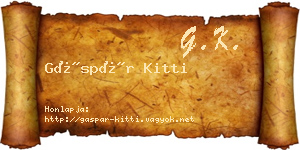 Gáspár Kitti névjegykártya